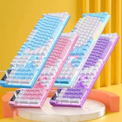 elitestrike 104-key wired backlit gaming keyboard – mechanical-feel rgb color matching for pc & laptop