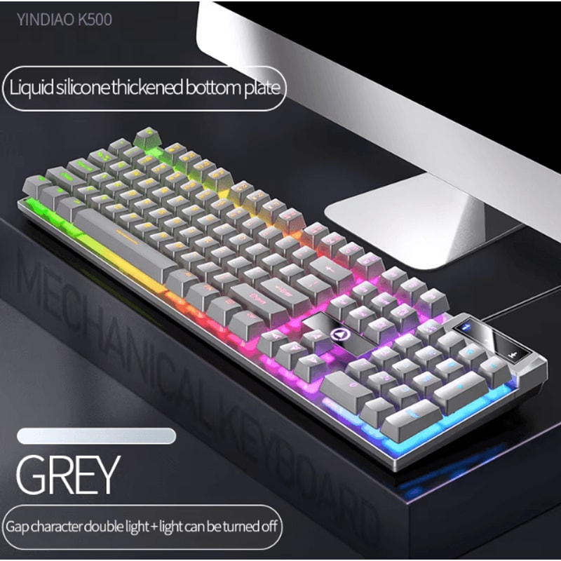 EliteStrike 104Key Wired Backlit Gaming Keyboard MechanicalFeel RGB Color Matching For PC Laptop 2