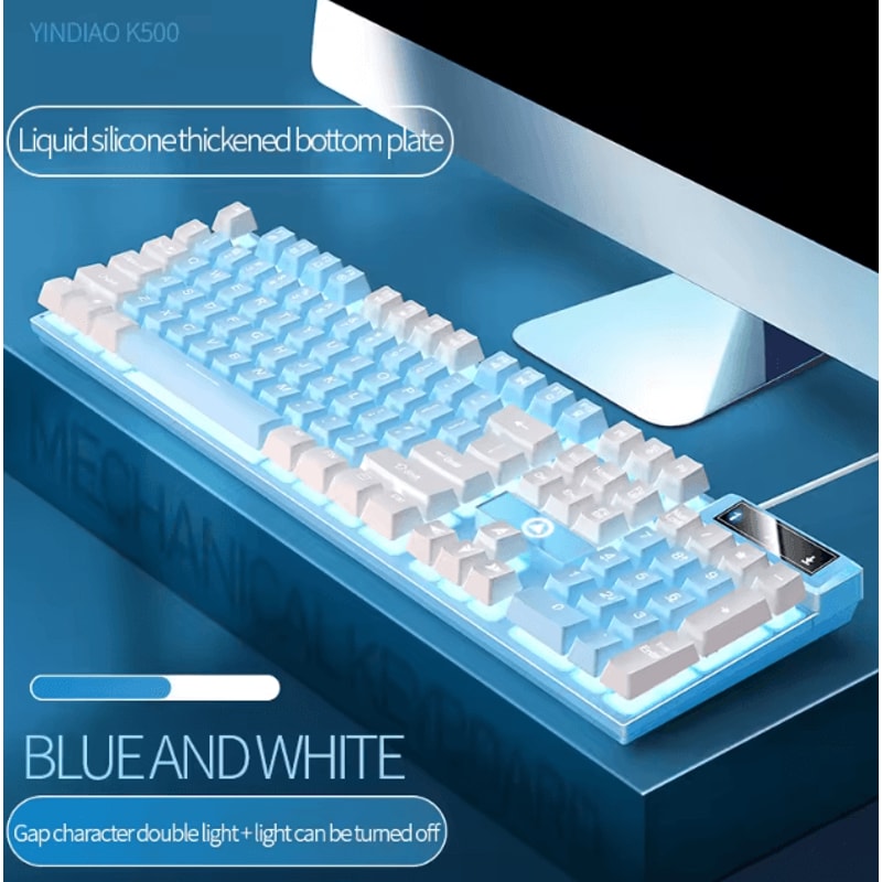 EliteStrike 104Key Wired Backlit Gaming Keyboard MechanicalFeel RGB Color Matching For PC Laptop 9