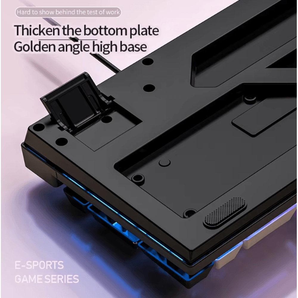 EliteStrike 104Key Wired Backlit Gaming Keyboard MechanicalFeel RGB Color Matching For PC Laptop 4