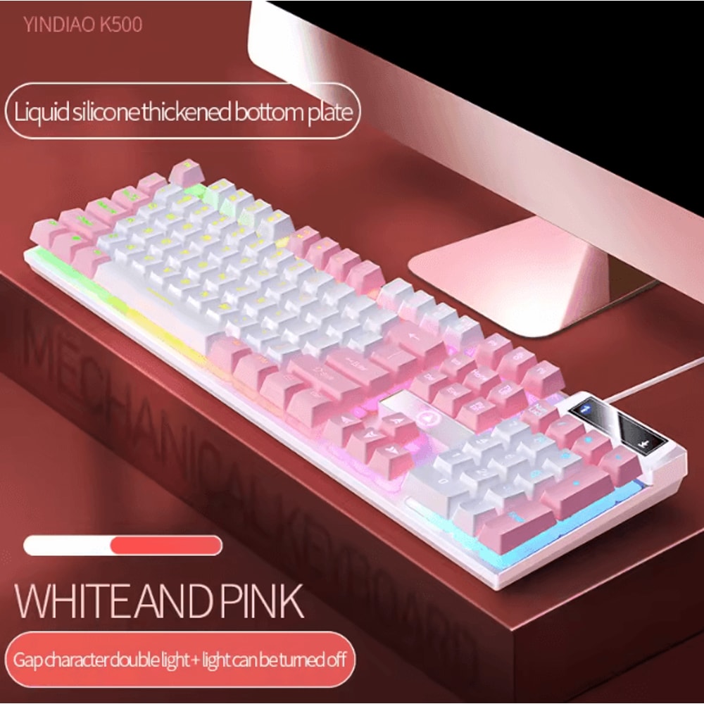EliteStrike 104Key Wired Backlit Gaming Keyboard MechanicalFeel RGB Color Matching For PC Laptop 5