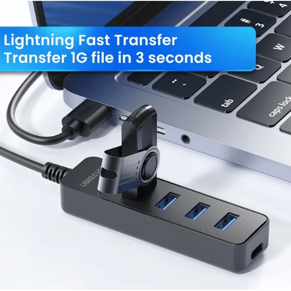 FlexiExpand USB 30 4Port Hub Adapter HighSpeed MultiUSB Splitter For PC Laptop 1