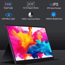 hagibis 10.5in portable touchscreen monitor & usb-c hub – 100% srgb mini display for laptop, pc & travel