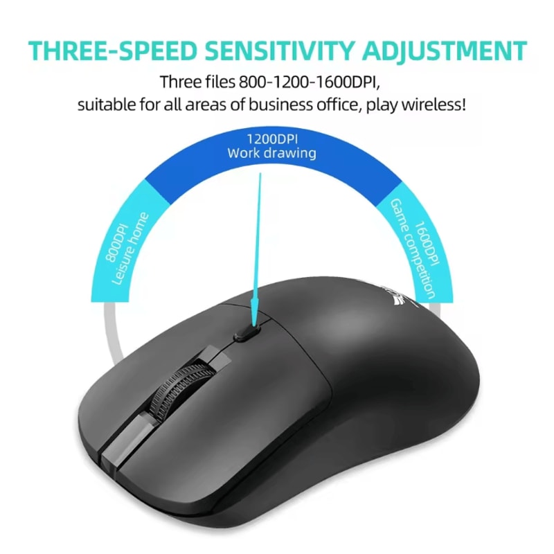 ProGlide 24 G Wireless Optical Mouse 3Level DPI Ergonomic Mouse For PC Laptop 1