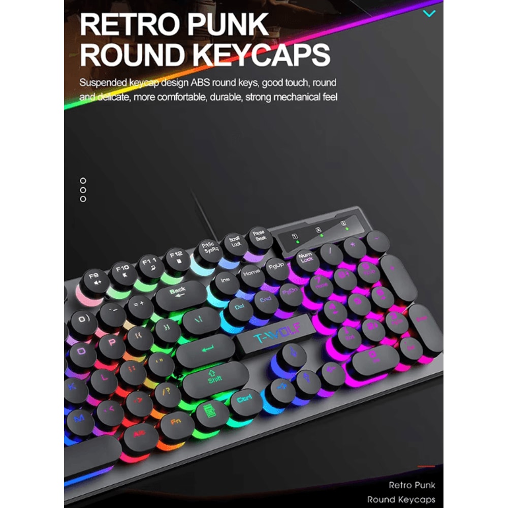 ShadowStrike Illuminated Mechanical Gaming Keyboard Wired RGB For Desktop Laptop 0