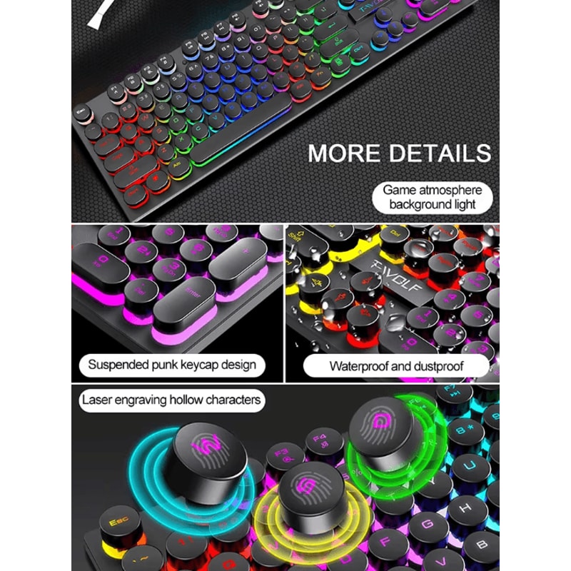 ShadowStrike Illuminated Mechanical Gaming Keyboard Wired RGB For Desktop Laptop 1