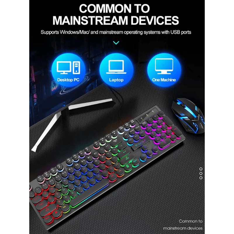 ShadowStrike Illuminated Mechanical Gaming Keyboard Wired RGB For Desktop Laptop 3