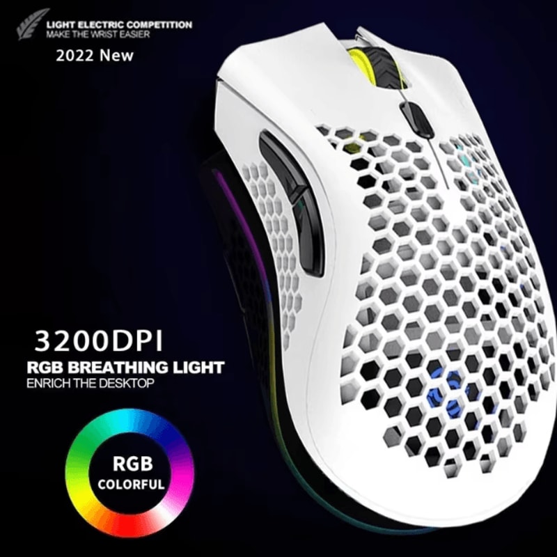 BM600 Rechargeable USB 24G Wireless RGB Gaming Mouse Honeycomb Design For PC Laptop 1