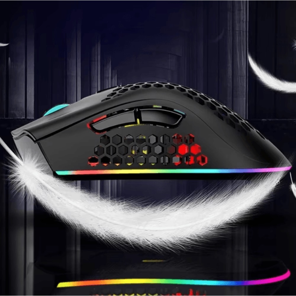 BM600 Rechargeable USB 24G Wireless RGB Gaming Mouse Honeycomb Design For PC Laptop 3