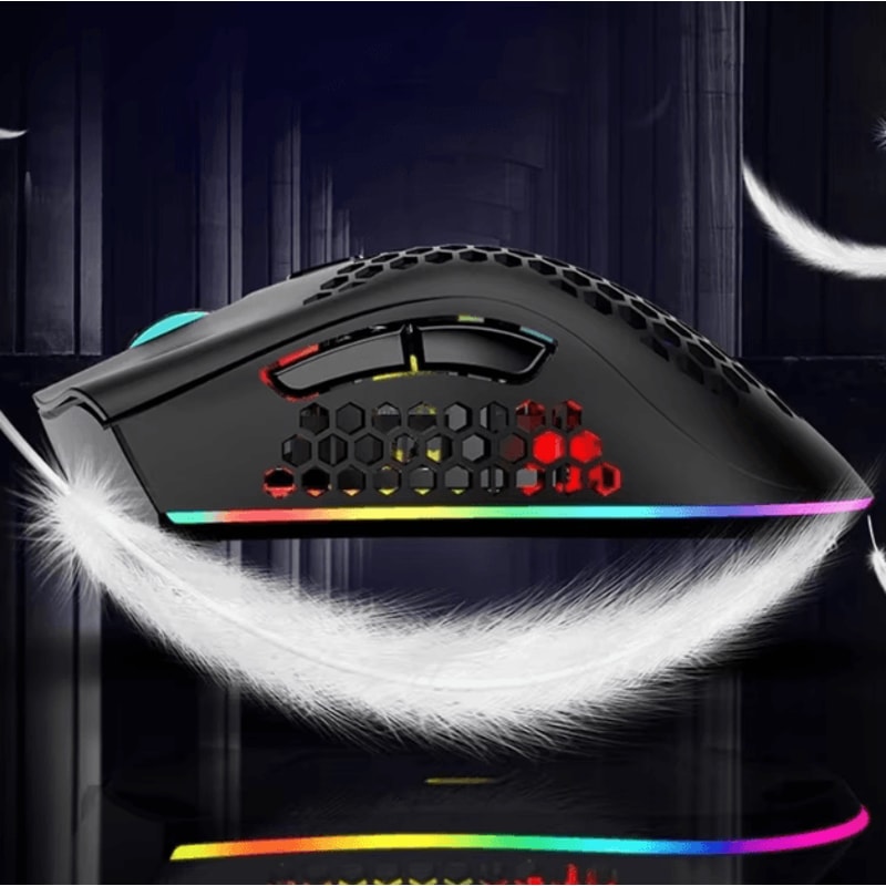 BM600 Rechargeable USB 24G Wireless RGB Gaming Mouse Honeycomb Design For PC Laptop 3