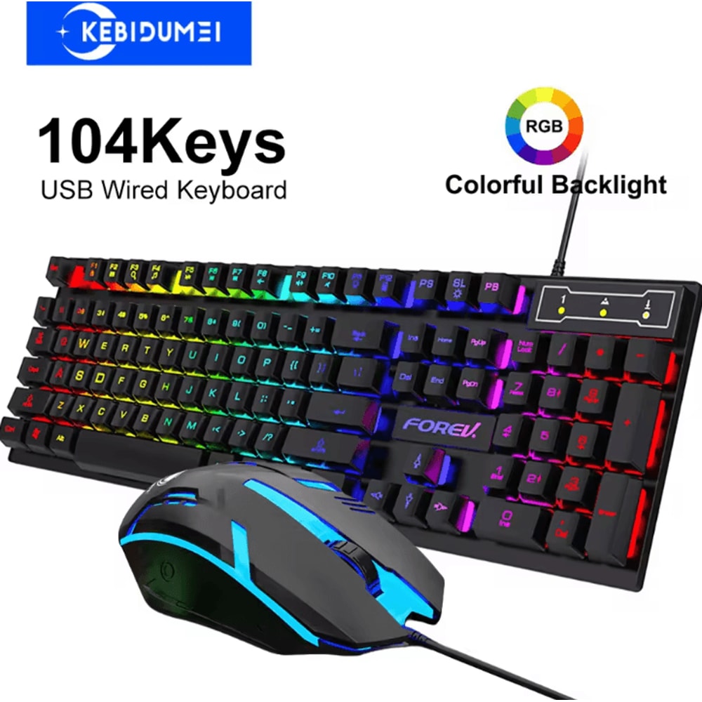 Vortex RGB USB Wired Gaming Keyboard Mechanical Feel 104Key Standard For PC Laptop 7