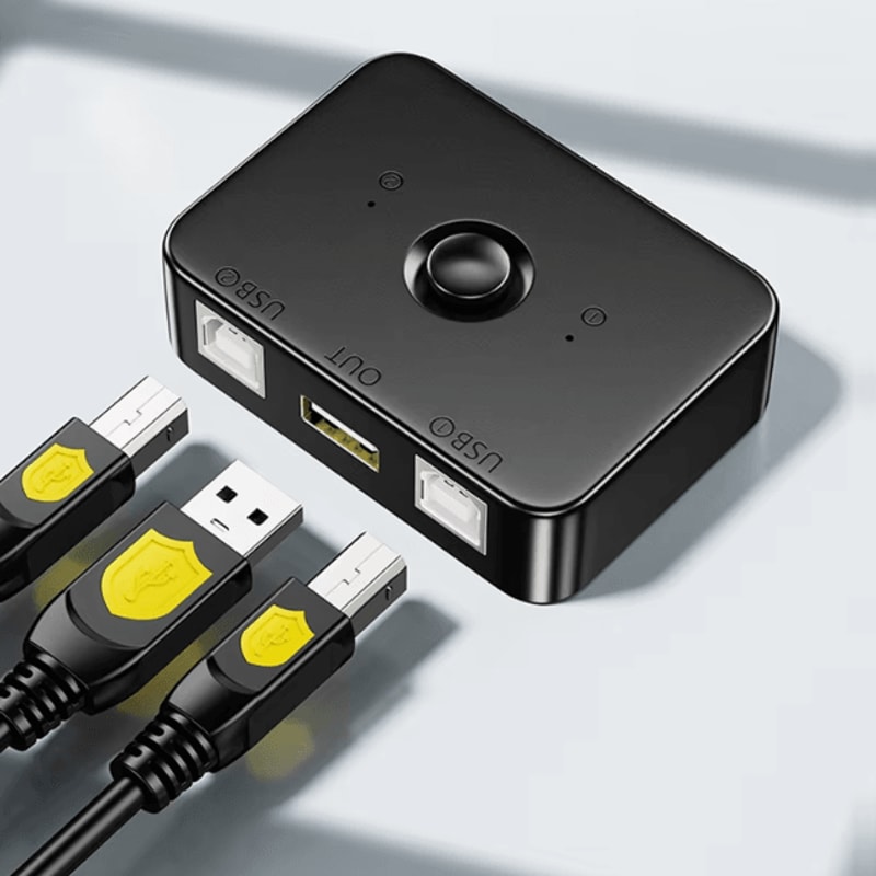 PrintShare USB20 Printer Switch Hub 2Computer Sharing Controller Splitter Adapter 0