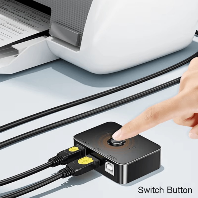 PrintShare USB20 Printer Switch Hub 2Computer Sharing Controller Splitter Adapter 1