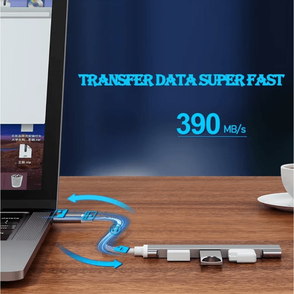 HyperPort 4Port USB 30 Multiport Hub HighSpeed USB TypeC Splitter Adapter 5