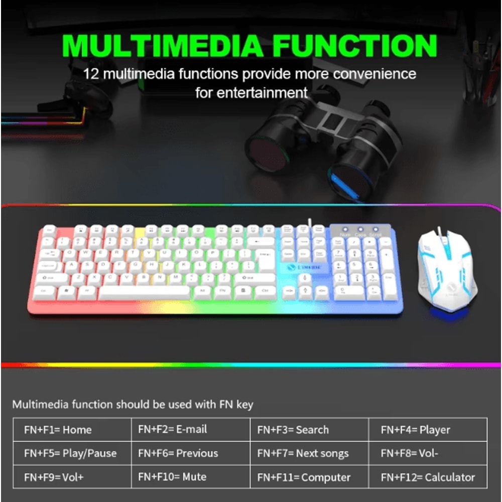 GTX350 Wired Gaming Keyboard Mouse Combo Backlit LED USB Set For PC Laptop 2