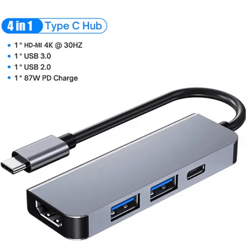 UltraConnect 6in1 USBC Hub Adapter 4K HDMI Multiport Docking Station For MacBook Laptops 8