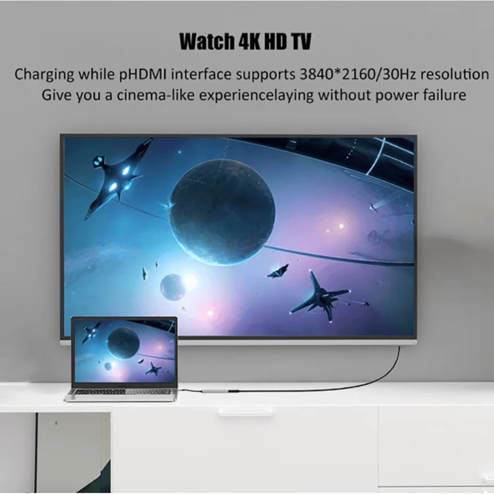 UltraConnect 6in1 USBC Hub Adapter 4K HDMI Multiport Docking Station For MacBook Laptops 3