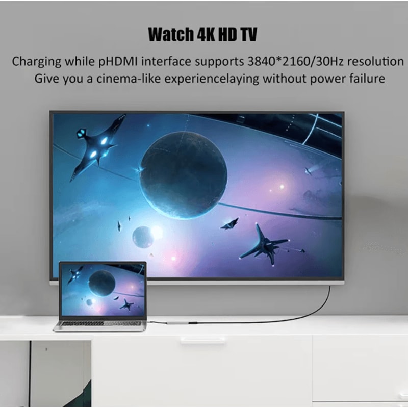 UltraConnect 6in1 USBC Hub Adapter 4K HDMI Multiport Docking Station For MacBook Laptops 3