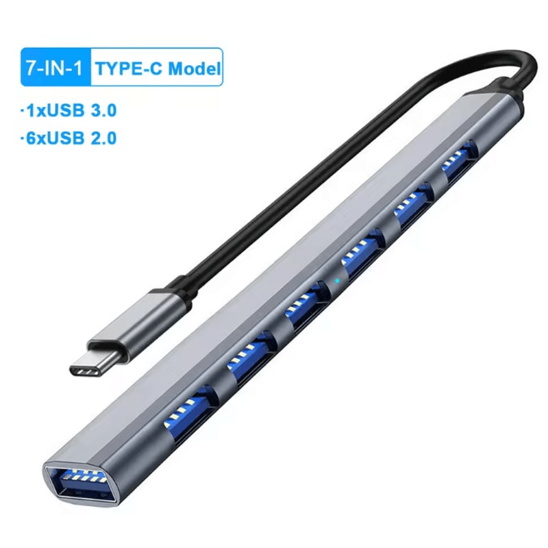 UltraConnect 6in1 USBC Hub Adapter 4K HDMI Multiport Docking Station For MacBook Laptops 7