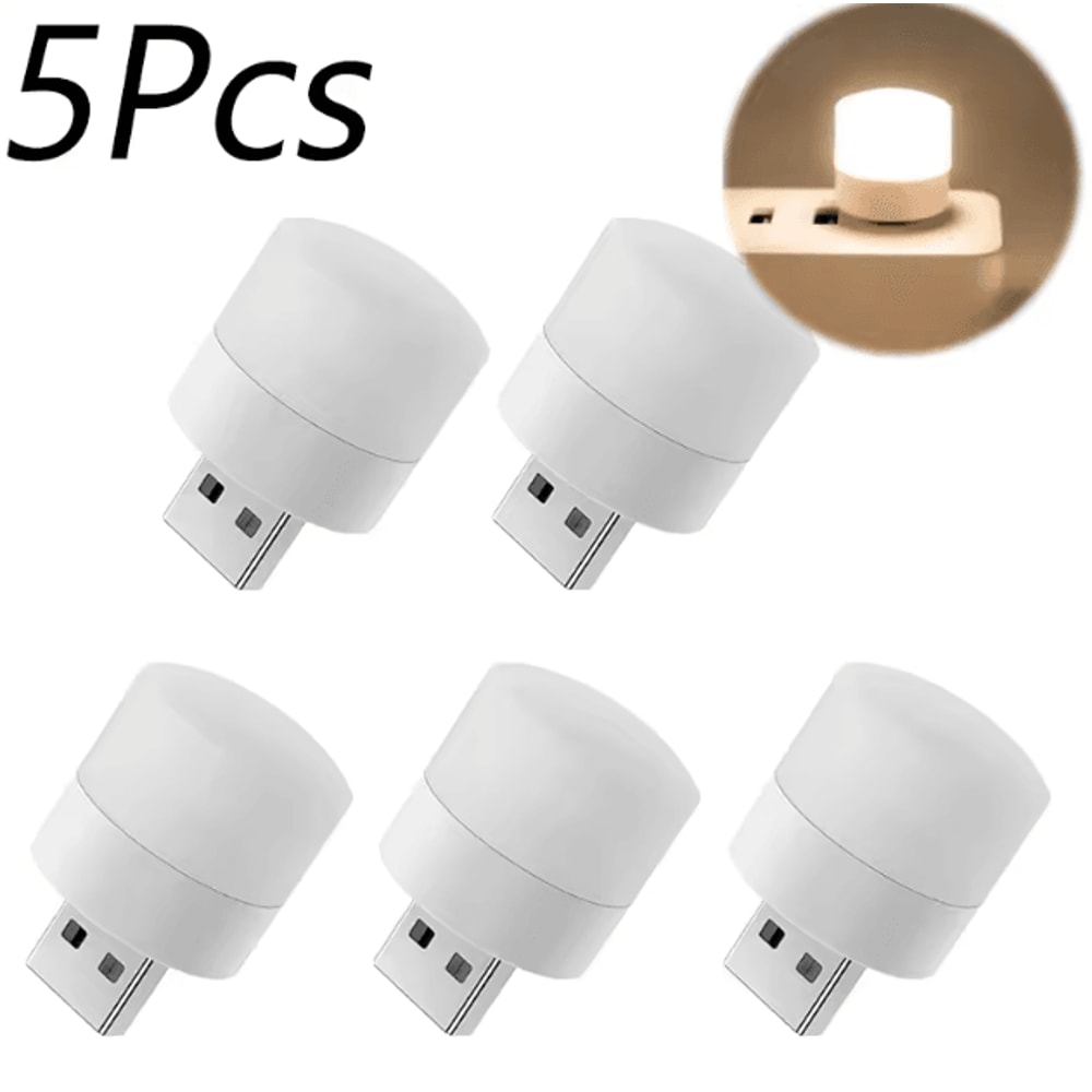 Mini USB Night Light Warm White LED Reading Light For Laptop Power Bank Bedside 10