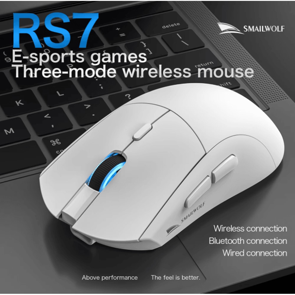 SMAILWOLF RS7 Bluetooth Wireless Gaming Mouse PAW3311 20000 DPI Macro Driver For PC Laptop 1