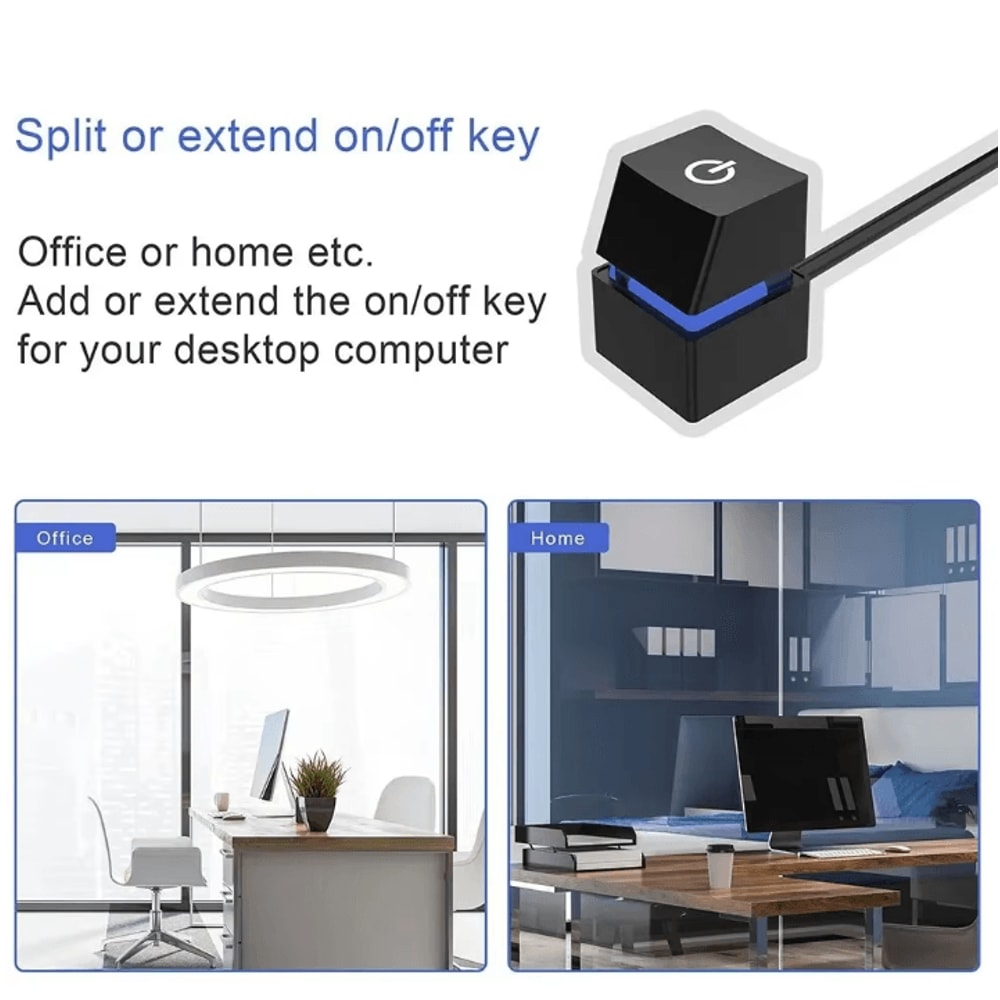 TEUCER KG1 2m External Start Power OnOff Button Extension Cable For PC Motherboard Power Switch 1