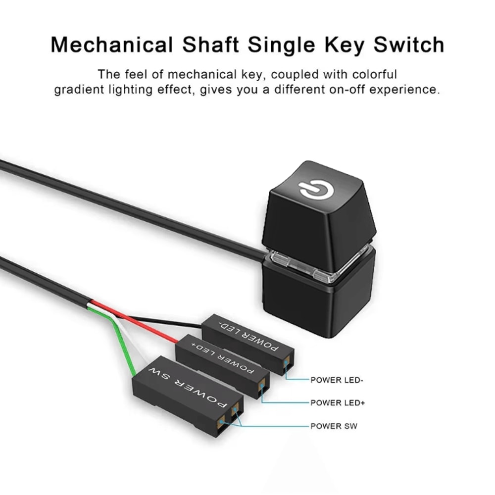 TEUCER KG1 2m External Start Power OnOff Button Extension Cable For PC Motherboard Power Switch 4