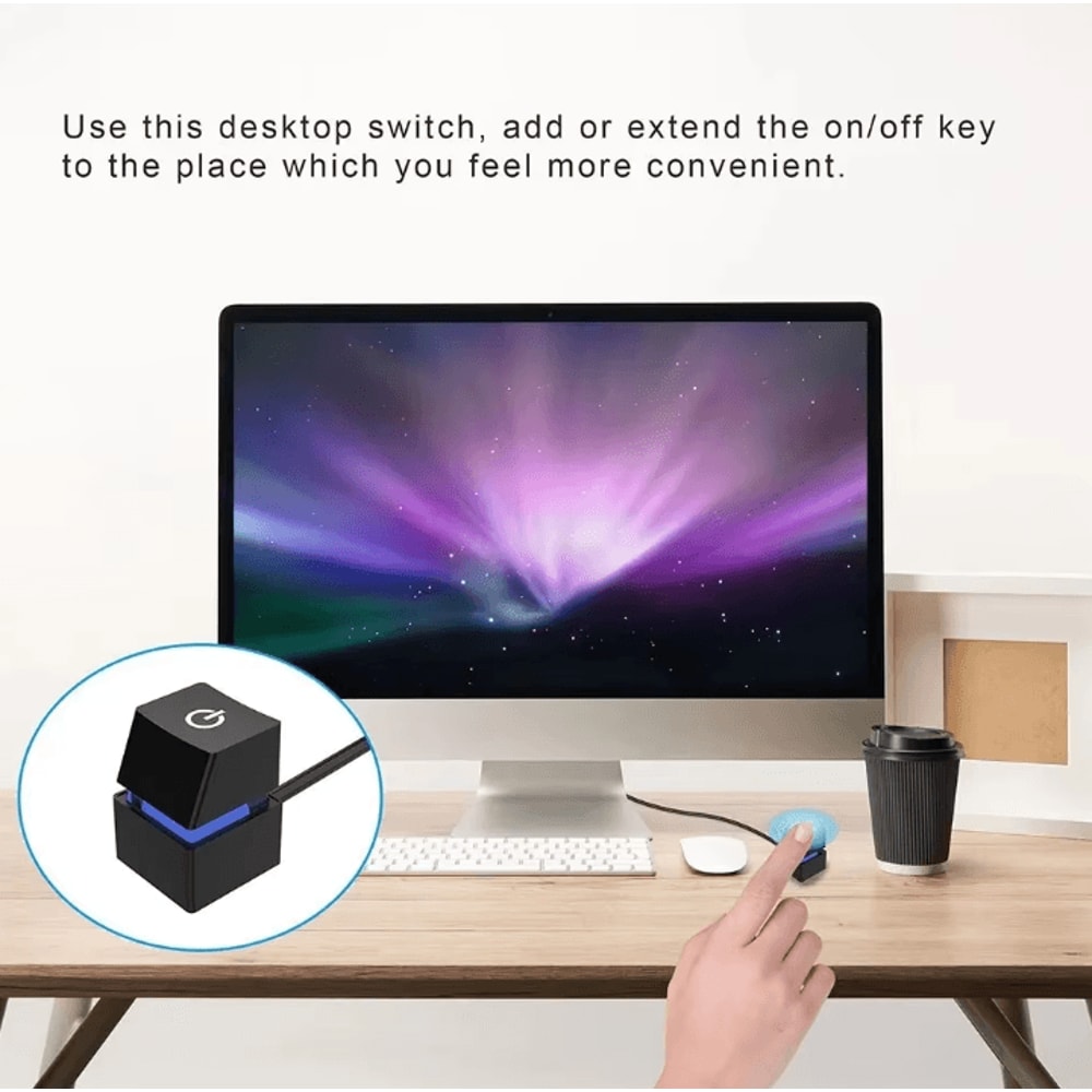 TEUCER KG1 2m External Start Power OnOff Button Extension Cable For PC Motherboard Power Switch 5