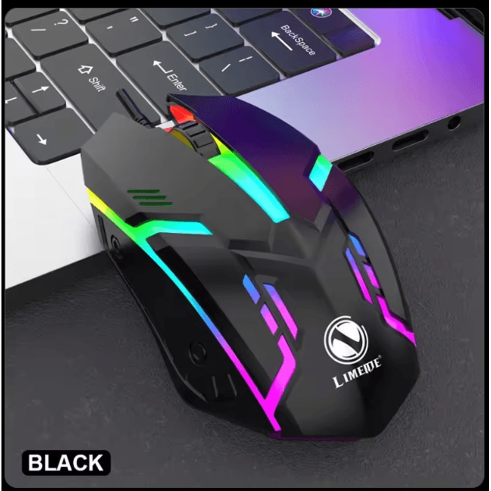 Limei S1 LED Luminous Wired Gaming Mouse Silent Click USB For Desktop Laptop 4