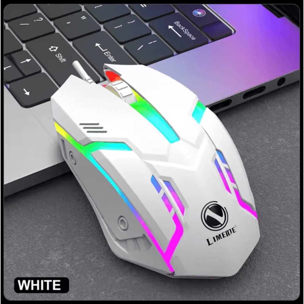 Limei S1 LED Luminous Wired Gaming Mouse Silent Click USB For Desktop Laptop 5