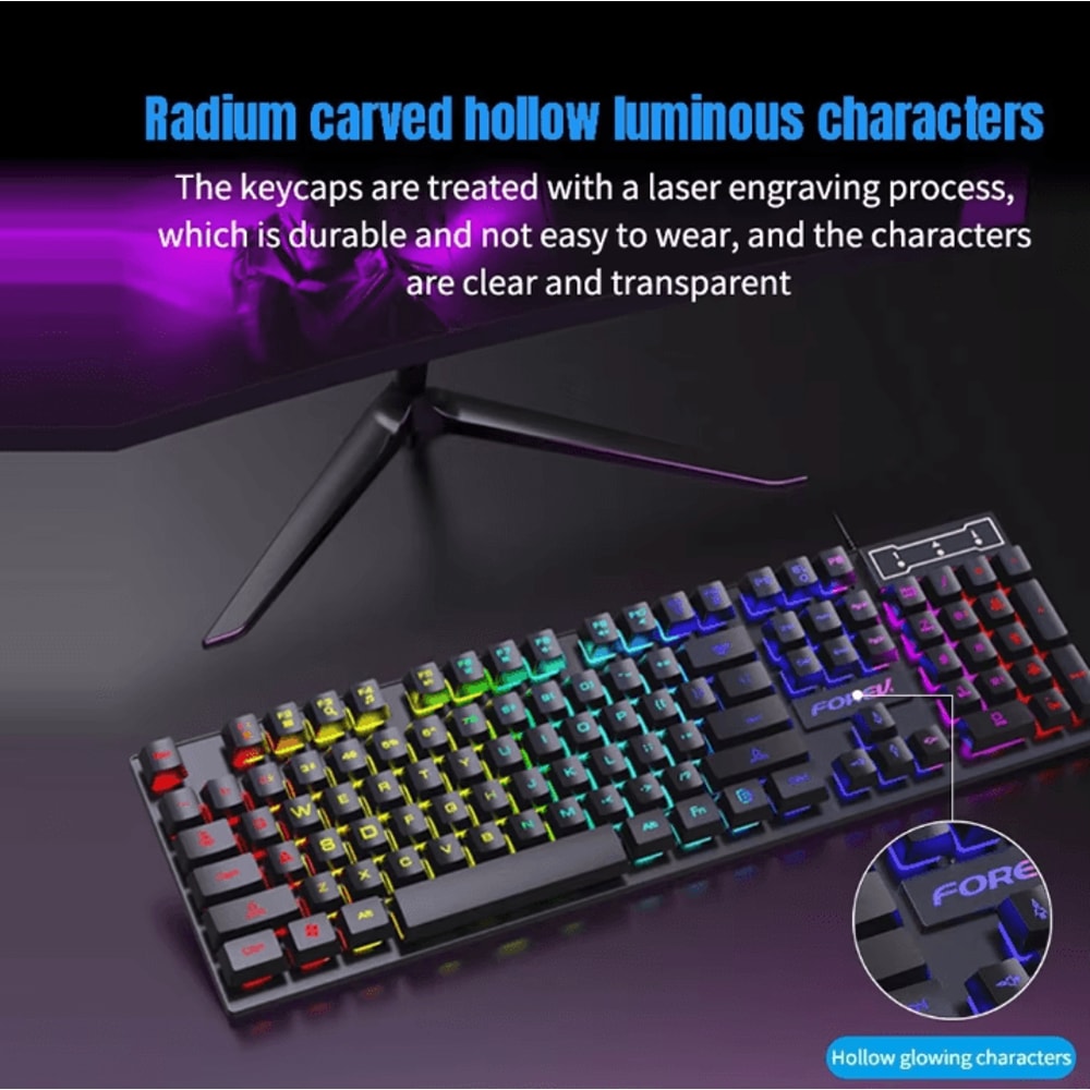 VortexBlade 104 RGB Wired Gaming Keyboard 104 Keys Mechanical Feel For Windows Laptop 1