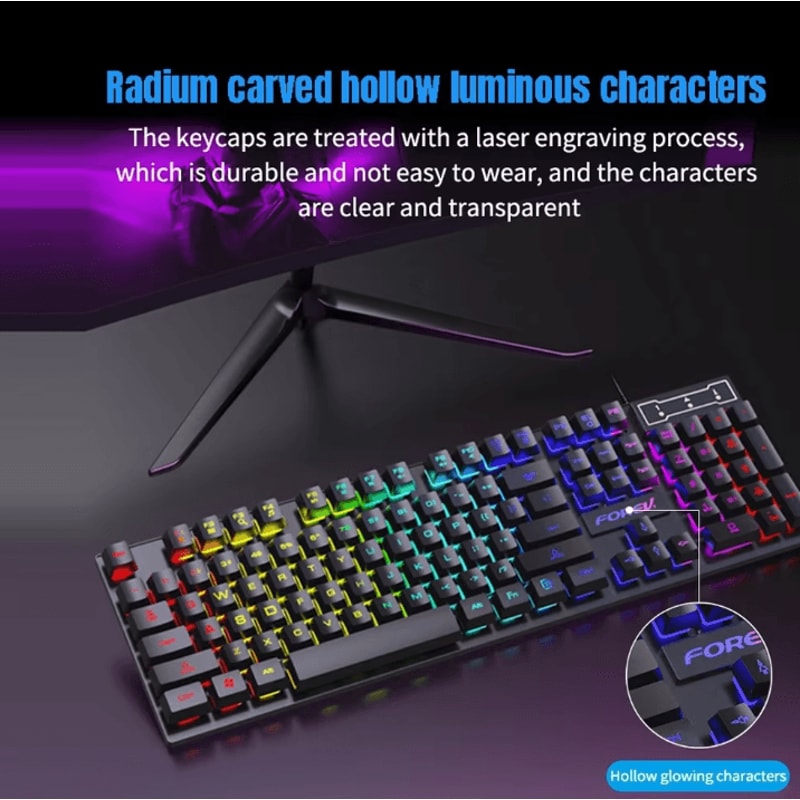 VortexBlade 104 RGB Wired Gaming Keyboard 104 Keys Mechanical Feel For Windows Laptop 1