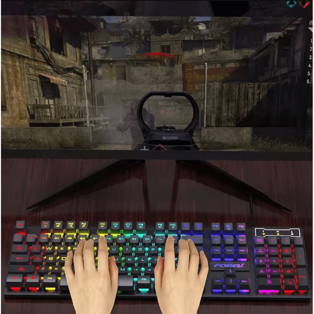 VortexBlade 104 RGB Wired Gaming Keyboard 104 Keys Mechanical Feel For Windows Laptop 3