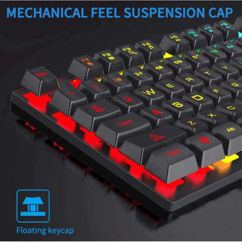 VortexBlade 104 RGB Wired Gaming Keyboard 104 Keys Mechanical Feel For Windows Laptop 5