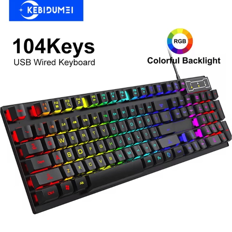 VortexBlade 104 RGB Wired Gaming Keyboard 104 Keys Mechanical Feel For Windows Laptop 7