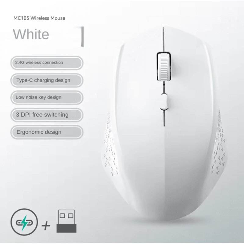 StealthGlide Pro 1600DPI Wireless Mouse Silent Click Rechargeable For PC Laptop Mac 6