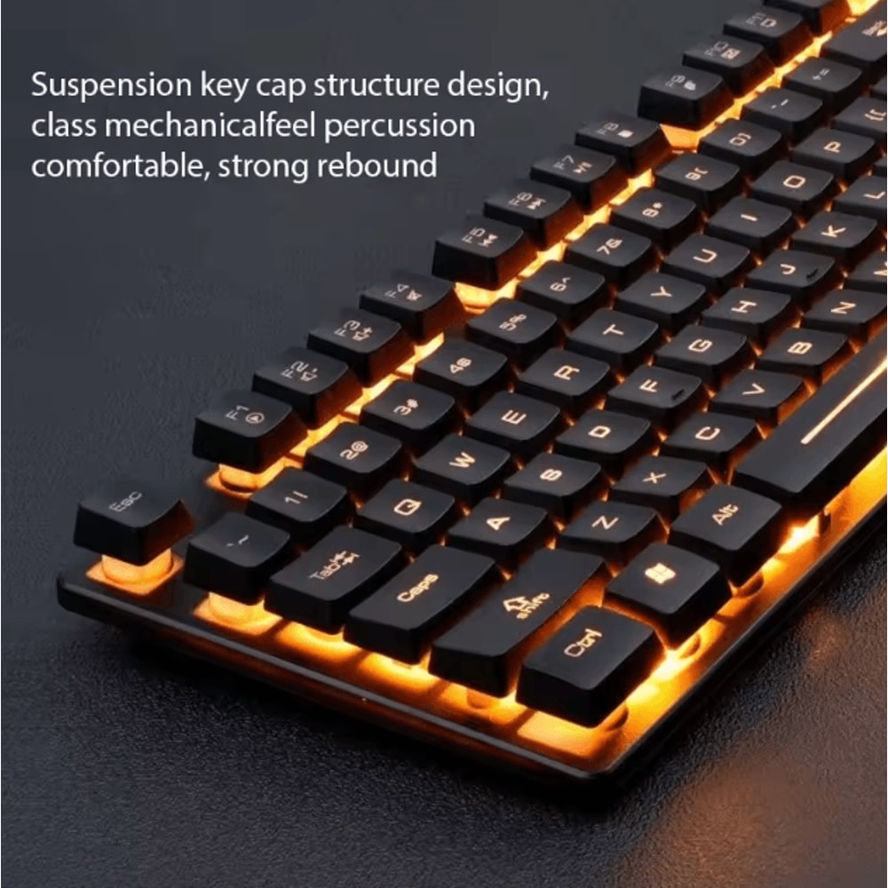 KM320 Keyboard Mouse Combo Waterproof Backlit Gaming Set With Luminous LED 2