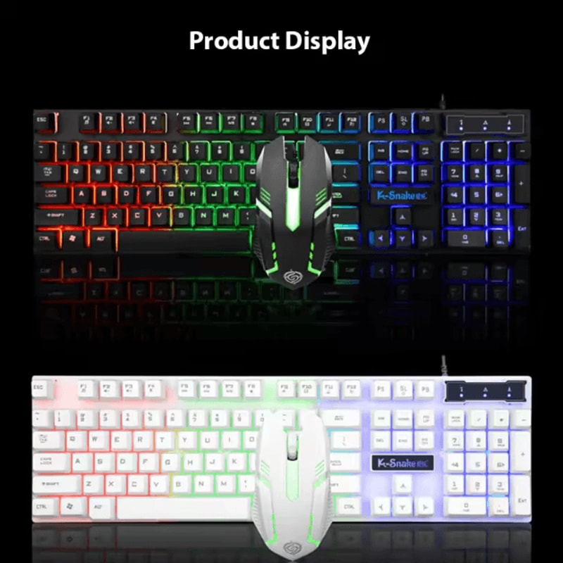 KM320 Keyboard Mouse Combo Waterproof Backlit Gaming Set With Luminous LED 4