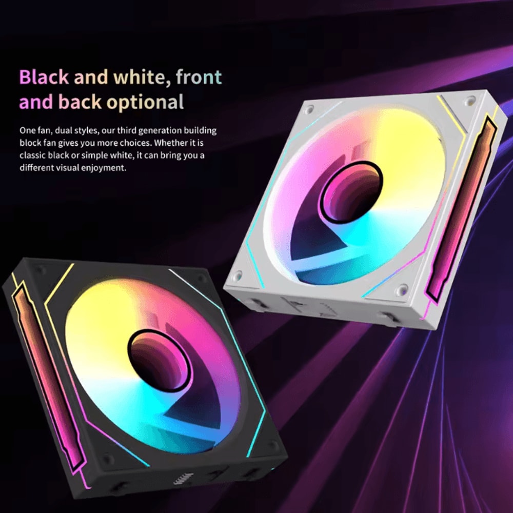 Coolcirc ARGB 120mm PC Case Fan LowNoise 3in1 PWM Cooling Fan With Mirror Light 1