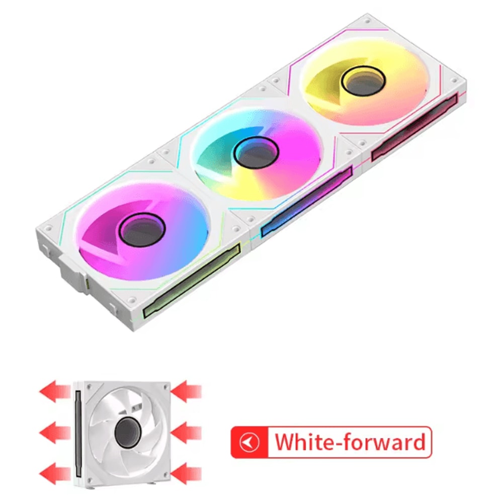 Coolcirc ARGB 120mm PC Case Fan LowNoise 3in1 PWM Cooling Fan With Mirror Light 4