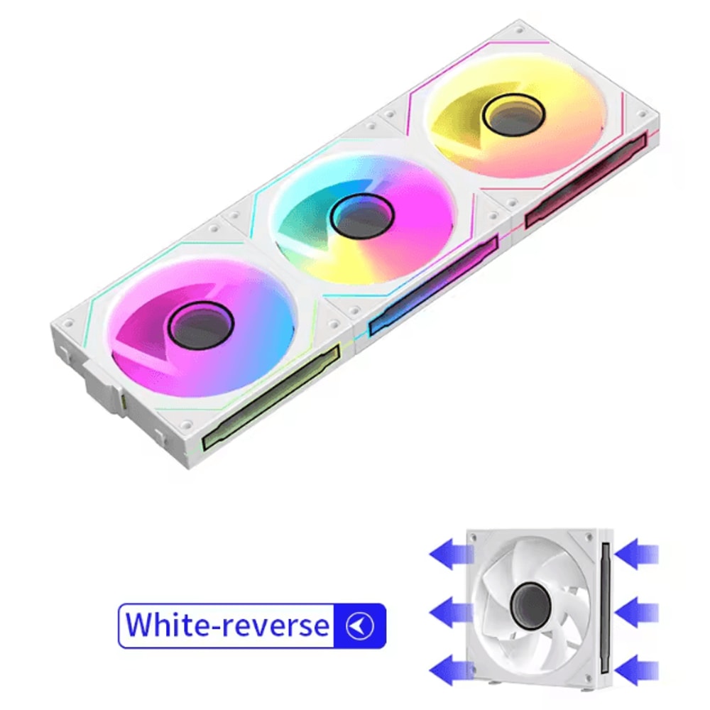 Coolcirc ARGB 120mm PC Case Fan LowNoise 3in1 PWM Cooling Fan With Mirror Light 5