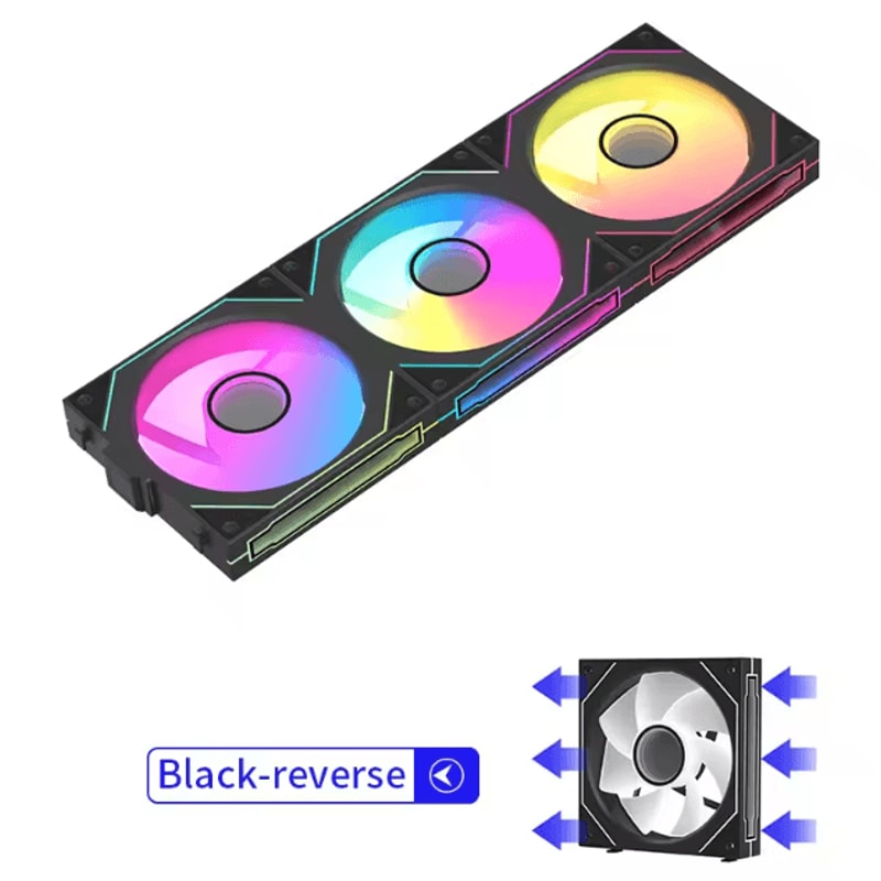 Coolcirc ARGB 120mm PC Case Fan LowNoise 3in1 PWM Cooling Fan With Mirror Light 7