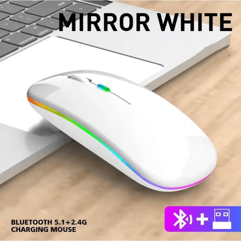 LumiWave 52 Wireless Bluetooth Gaming Mouse USB Charging 24 GHz Portable Mouse 5