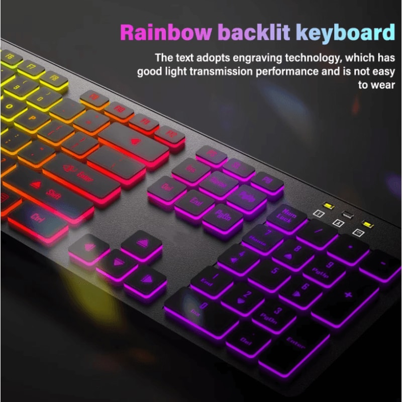 SpectraMute RGB Backlit Gaming Keyboard Wired USB Multilingual Layout For PC Laptop 1