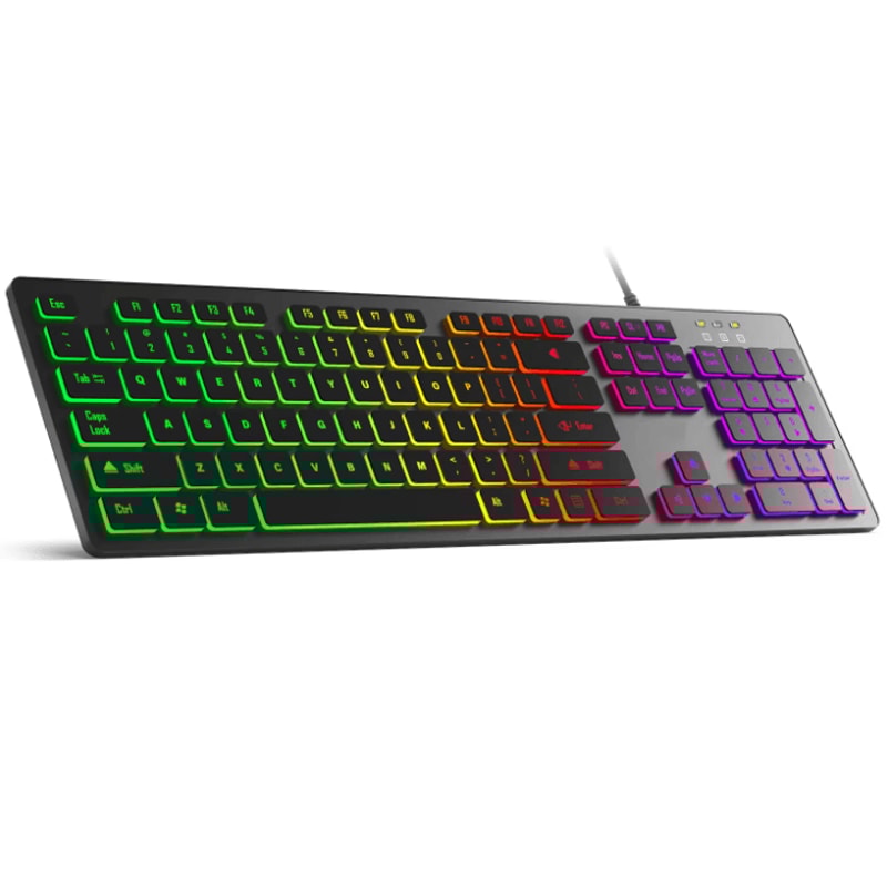 SpectraMute RGB Backlit Gaming Keyboard Wired USB Multilingual Layout For PC Laptop 5