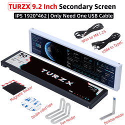 turzx 9.2 inches usb-c secondary monitor – ips lcd sub screen with high-resolution display