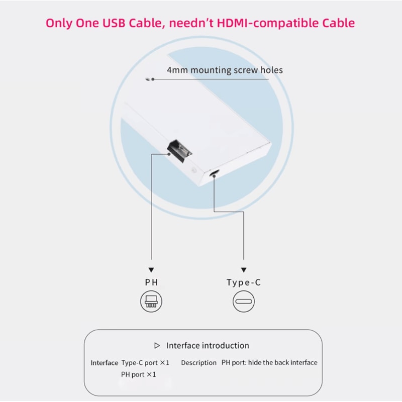 TURZX 92 Inches USBC Secondary Monitor IPS LCD Sub Screen With HighResolution Display 3