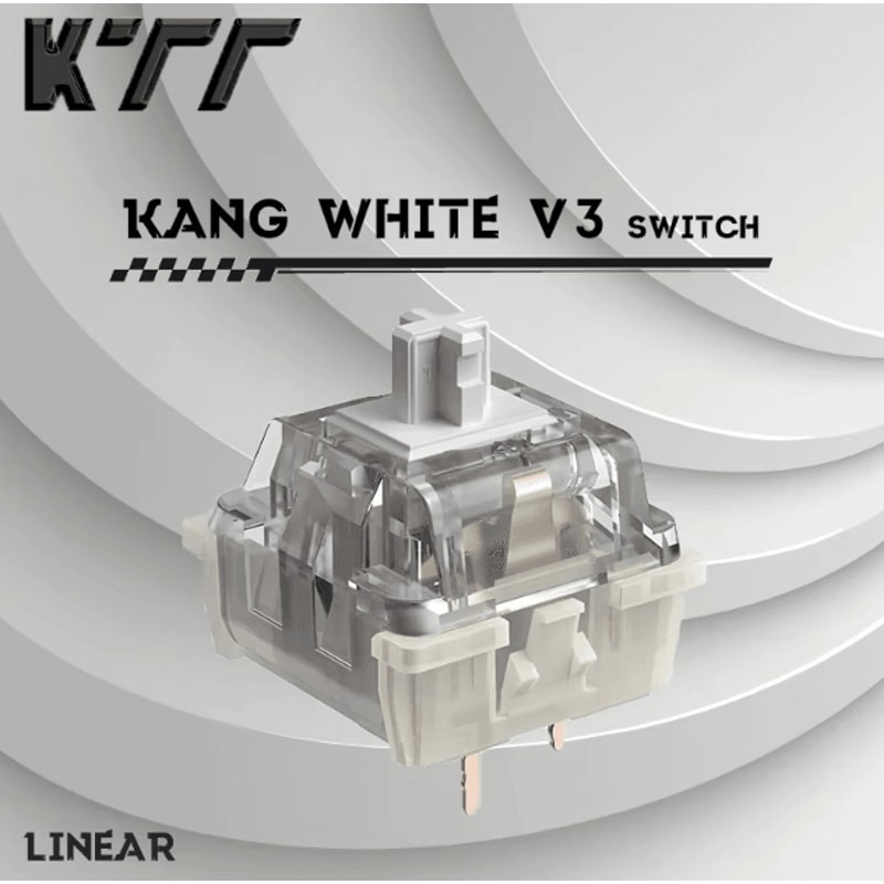 KTT Kang White V3 Mechanical Keyboard Switches 3Pin Custom Linear RGB SMD Set Compatible With MX 0