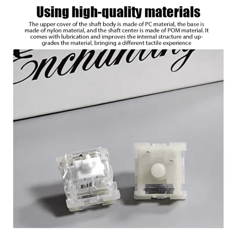 KTT Kang White V3 Mechanical Keyboard Switches 3Pin Custom Linear RGB SMD Set Compatible With MX 3