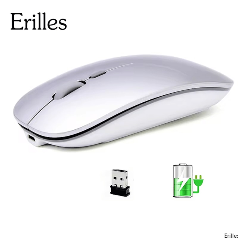 UltraSilent Rechargeable Wireless Optical Mouse UltraThin 24 G Mini USB Mouse For Laptop PC 0